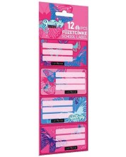 Etichete Lizzy Card Pink Butterfly - 12 bucati -1