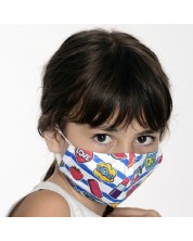Masca de protectie pentru copii - Fun, doua straturi, cu clema metalica, 6-12 ani