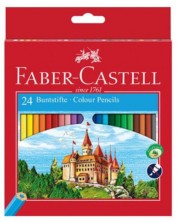Set creioane colorate Faber-Castell - Castel, 24 bucati 