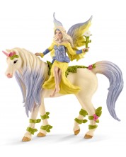 Figurina Schleich Bayala - Zana Syrah, cu un unicorn colorat -1