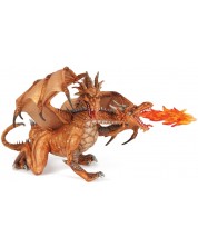 Figurina Papo Fantasу World - Dragon cu doua capete, auriu