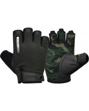 Mănuși de fitness RDX - T2 Half, negru/verde -1