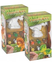 Figura de colorat DinosArt - Triceratops, cu creioane colorate