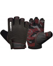 Mănuși de fitness RDX - T2 Half, negru/roșu -1