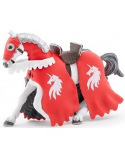 Figurina Papo The Medieval Era - Calul cavalerului, rosu