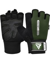 Mănuși de fitness RDX - W1 Half, verde/negru -1