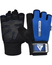 Mănuși de fitness RDX - W1 Half, albastru/negru -1