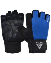 Mănuși de fitness RDX - W1 Half+, albastru/negru -1