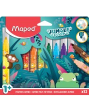 Maped Jungle Fever Markers - Jumbo, 12 culori 