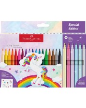 Carioci Faber-Castell - Unicorn, 18 + 6 culori -1