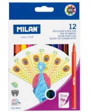 Carioci cu varf subtire Milan - 12 culori