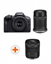 Aparat foto Canon - EOS R100, RF-S 18-45mm f/4.5-6.3 IS STM, RF-S 55-210mm f/5-7.1 IS STM,Black + Obiectiv Canon - RF, 15-30mm, f/4.5-6.3 IS STM -1