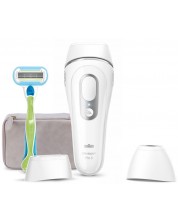 Fotoepilator Braun - IPL PL3132, 3 viteze, 300 000 impulsuri, alb/argintiu - imagine 1