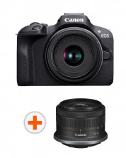 Aparat foto Canon - EOS R100, RF-S 18-45mm, f/4.5-6.3 IS STM, Black + Obiectiv Canon - RF-S, 10-18mm, f/4.5-6.3, IS STM -1