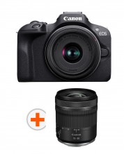 Aparat foto Canon - EOS R100, RF-S 18-45mm, f/4.5-6.3 IS STM, Black + Obiectiv Canon - RF, 15-30mm, f/4.5-6.3 IS STM -1