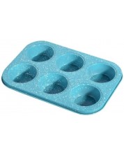Formă de copt pentru 6 muffins Morello - Blue, 26.5 x 18.5 cm, albastră