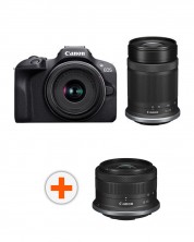 Aparat foto Canon - EOS R100, RF-S 18-45mm f/4.5-6.3 IS STM, RF-S 55-210mm f/5-7.1 IS STM,Black + Obiectiv Canon - RF-S, 10-18mm, f/4.5-6.3, IS STM -1