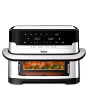 Friteuză cu aer cald Tefal - Dual Easy Fry Flex, 9 l, argintiu/negru