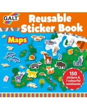 Carte cu stickere Galt - Animale din intreaga lume, 150 stickere reutilizabile -1