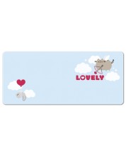 Mouse pad pentru gaming Erik - Pusheen Purrfect Love Collection, XL, moale, albastru -1