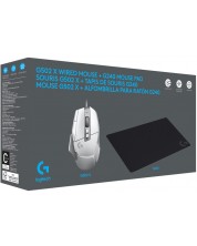 Set gaming  Logitech - G502 X + G240, alb 