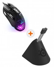 Set de gaming SteelSeries - Aerox 5 + Mouse Bungee, negru -1