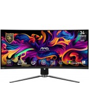 Gaming monitor MSI - MAG 341CQP QD-OLED, 34'', 175Hz, 0.03ms, Curved -1