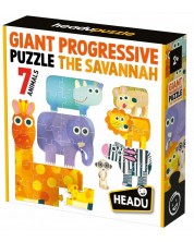 Puzzle progresiv uriaș Headu - Savana, 7 bucăți -1