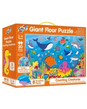 Puzzle gigant pentru podea 30 piese Galt - Invata sa numeri cu animalele marine -1