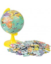 Globe My Wild World - 15 cm, cu un puzzle de 100 de piese -1