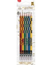 Creioane grafit Maped Harry Potter - HB, cu guma de sters, 6 bucati