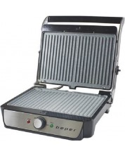 Grill Beper - BT.300, 2000W, granit, nervurat, gri -1