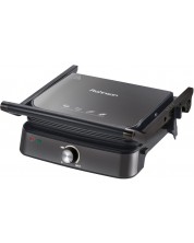 Grill-toaster Rohnson - R-2316BR, 2000W, antiaderent, cu nervuri, Frozen Grey - imagine 1
