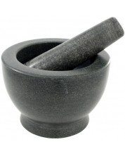 Mojar cu pistil din granit HIT - 15 x 9.5 cm, negru
