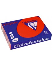 Hârtie color pentru copiator Clairefontaine - A4, 80 g/m2, 100 de coli, roșu coral intensiv -1