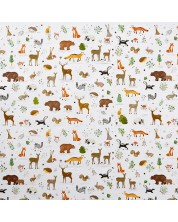 Hârtie de împachetat Goldbuch - Animale de pădure, alb, 50 x 70 cm