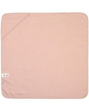 Păturică cu glugă Lassig - Cozy Care, 90 x 90 cm, roz