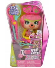 Set de joaca IMC Toys Vip Pets - Cățeluș la modă cu păr lung pentru coafuri cu accesorii, Zoe -1