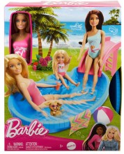 Set de joaca Mattel Barbie - Barbie  cu piscina si tobogan
