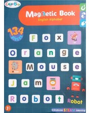 Cartea cu alfabet magnetic pentru copii Raya Toys - 134 de piese -1
