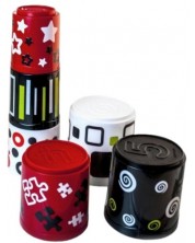 Set de jucării Miniland - Primele percepții, turn de 6 găleți