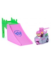 Set de joacă Spin Master Paw Patrol - The Dino Movie, rampă și Skye cu vehicul