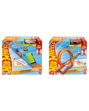 Set de joacă Hot Wheels - Писта Loop Flag Finish/Slam Jump Challenge cu cărucior, sortiment - imagine 1