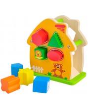 Set de joc Acool Toy - Căsuță din lemn cu animale, sortator -1