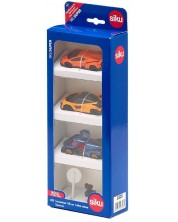 Set de jucării Siku - Cărucioare de curse, cu cameră și semn rutier