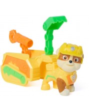 Set de joacă Spin Master Paw Patrol - The Dino Movie, remorcă cu unelte și Rubble