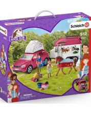 Set de joaca Schleich Horse Club - Tabara de echitatie cu masina si remorca -1