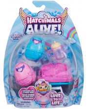 Set joc Hatchimals Alive! - Scaun de sufragerie cu figurine -1