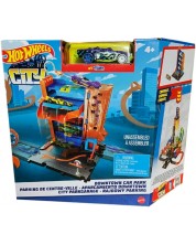 Set de joaca  Hot Wheels City - Parcare, cu troleu verde -1