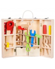 Set de jucării din lemn - cutie de scule, mare -1